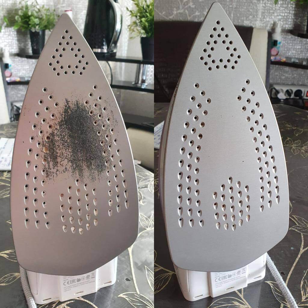 Чистим утюг диском
